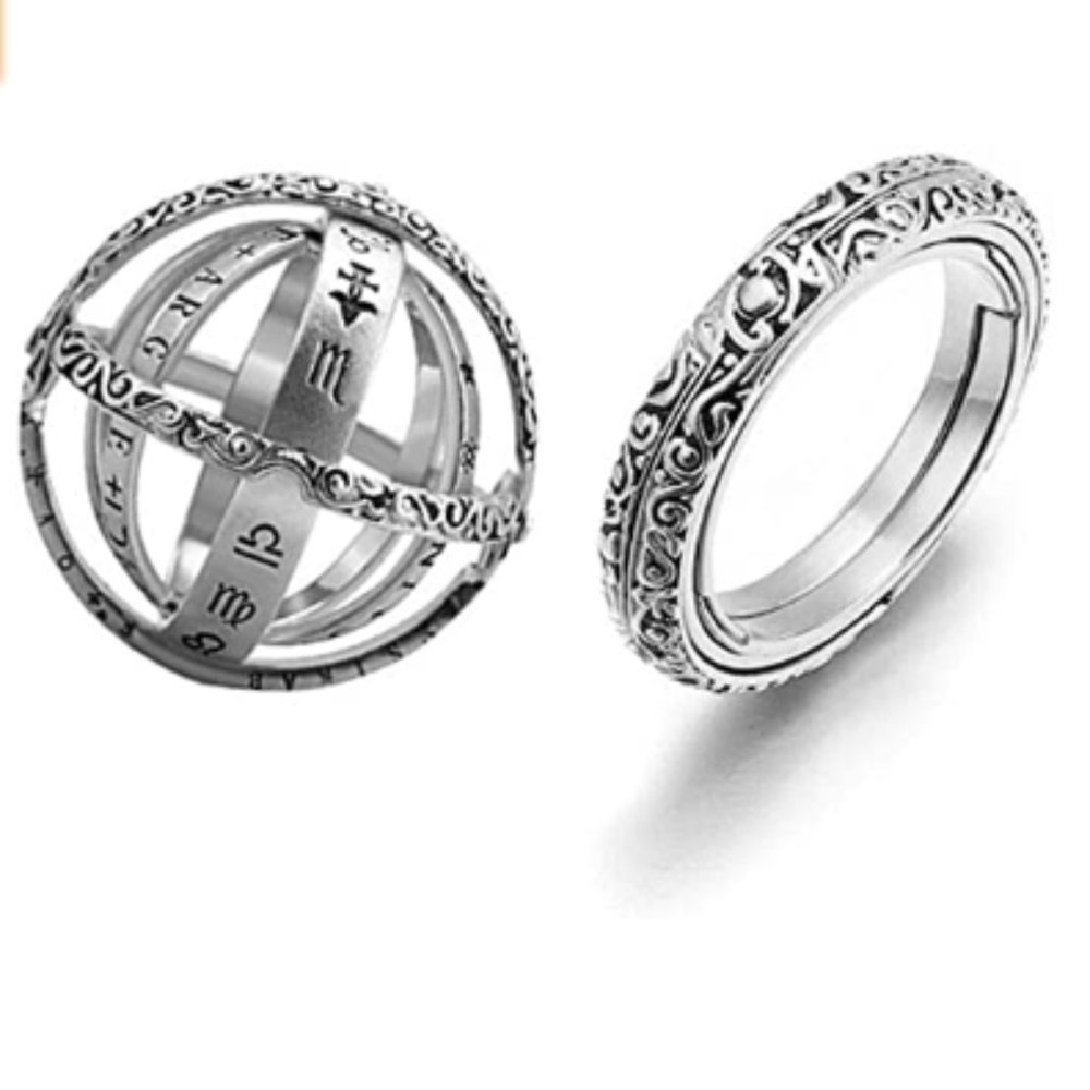 Titanium Astronomical Gemma Foldable Ball - Pendant - Finger Ring Size 7